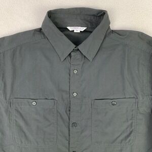 Clothing Arts Travel Shirt Mens Medium Charcoal Pick Pocket Proof Long Sleeve